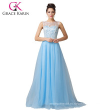 Grace Karin sin mangas de encaje largo vestidos de baile CL6108-6 #